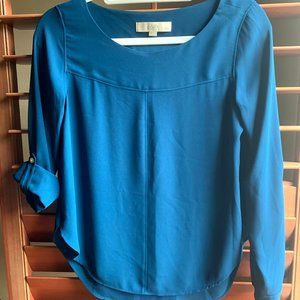 LOFT Long-sleeve or 3/4-sleeve Teal Blouse - XSP